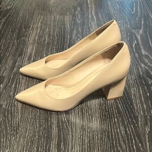 Marc Fisher Cream Block Heel Pumps